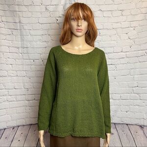 NWT New Italian Cotton Moss Green Sweater Made In Italy Size S